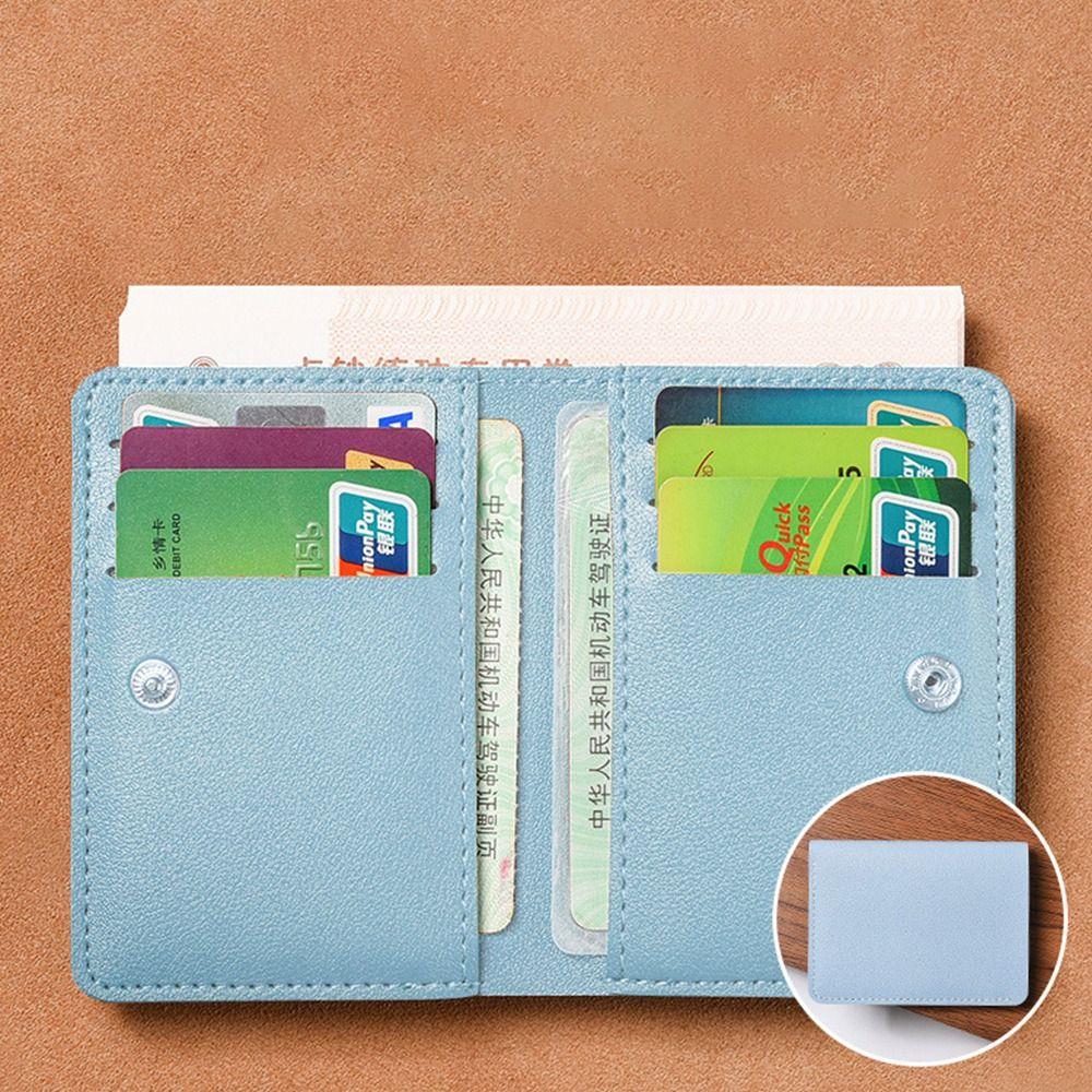 Multi Pouch Mini Wallet Korean Style Snap Button Coin Purse Simple Solid Color Card Bag  Women