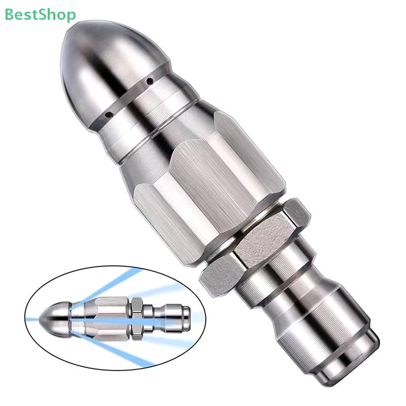 Stainless Steel High-pressure Nozzle,Sewer Jetter Nozzle Pressure Drain Jetter Hose Nozzle 1/4''Quick Connector