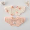 Korean-Style A-Class 100% Cotton 360° Rotatable Baby Bibs. 2-in-1 Wave Flower Design, Absorbent & Breathable. Safe for Infants