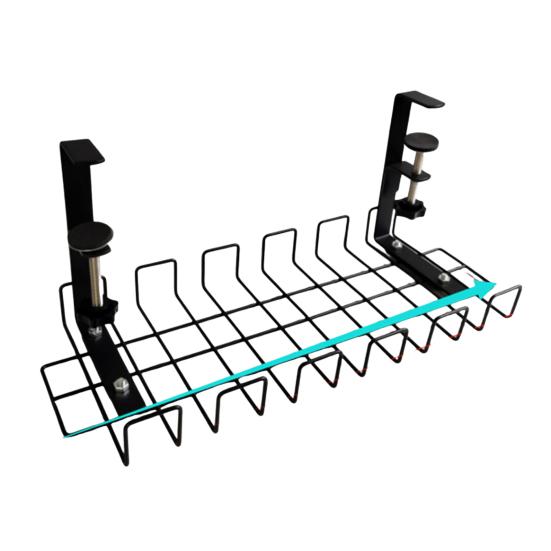Under-Desk Cable Organizer Efficient Cable Management with Bracket And Hooks Drill-Free Clip-On Installation Home Desktop Accessory