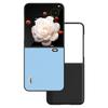 For Honor Magic V Flip 5G Case Wave Texture Genuine Cow Leather+PC Phone Cover