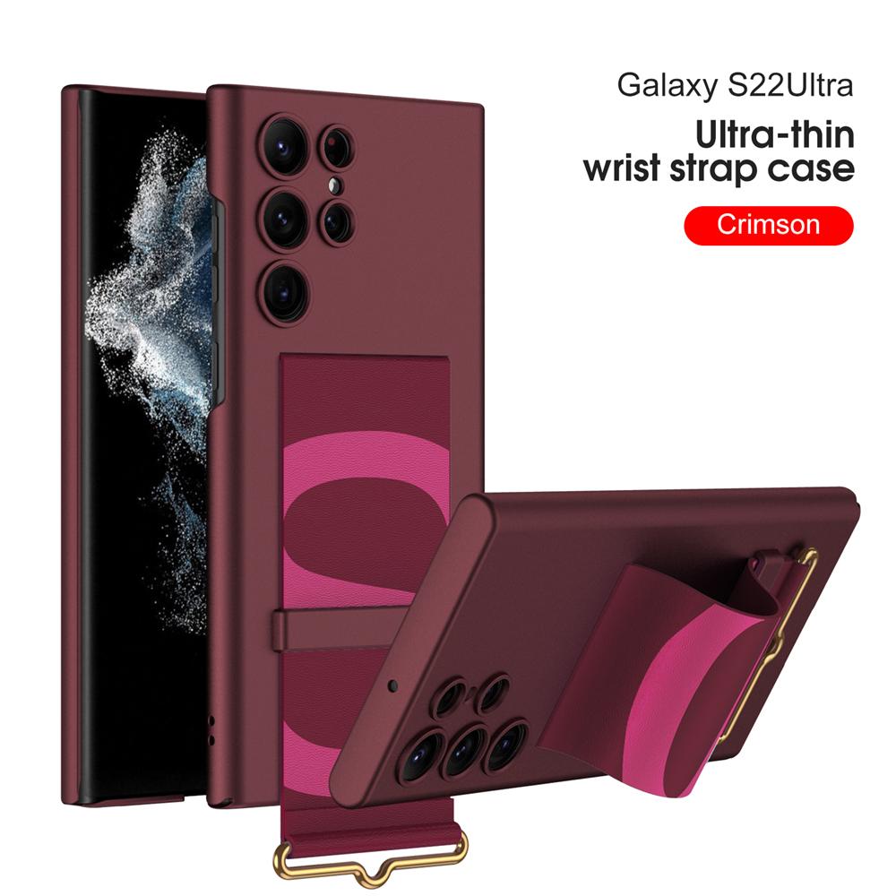 

Ультратонкий чехол-держатель для ремешка на запястье для Samsung Galaxy S22 S23 Ultra Plus 5G, защитный чехол для камеры, противоударный чехол для телефона, принципиально For S23 Ultra