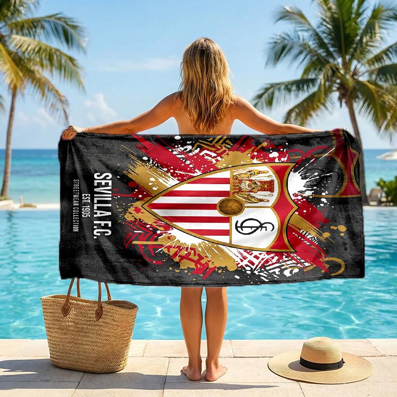 Sevilla FC print Quick Dry Beach Towel Microfiber Absorbent Portable Travel Swimming Towel