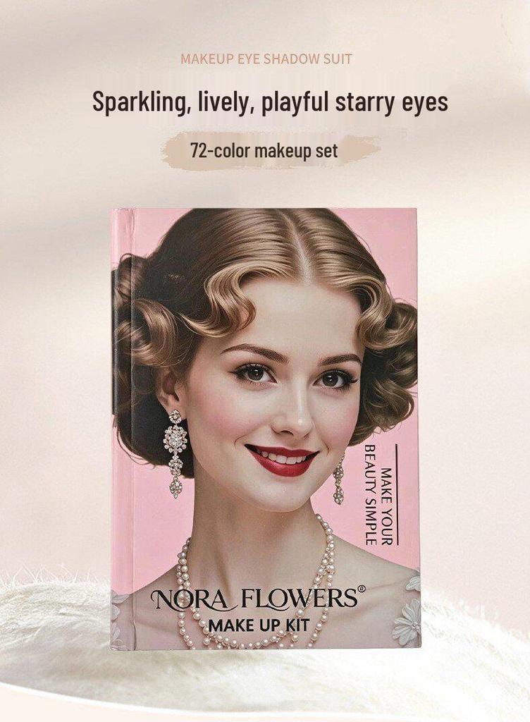 72-Color Pearlescent Eyeshadow Palette - Cute Cartoon Design, Pure Desire Style