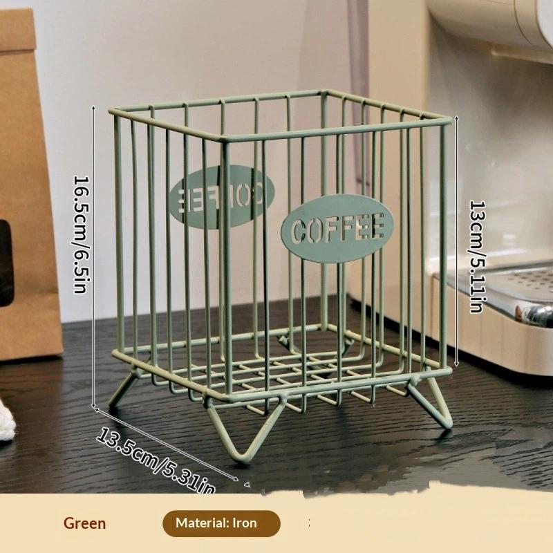 M-Iron Coffee Pod Holder Large Capacity Coffee Capsule Holder Coffee Creamer Container Square Shape Pod Storage Cup