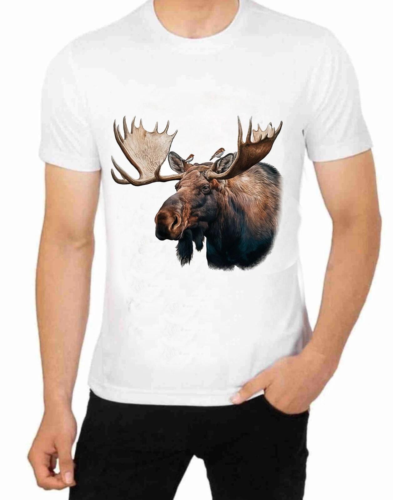 Montana Moose Face Wildlife Wilderness Animals Art T-Shirt 3XL