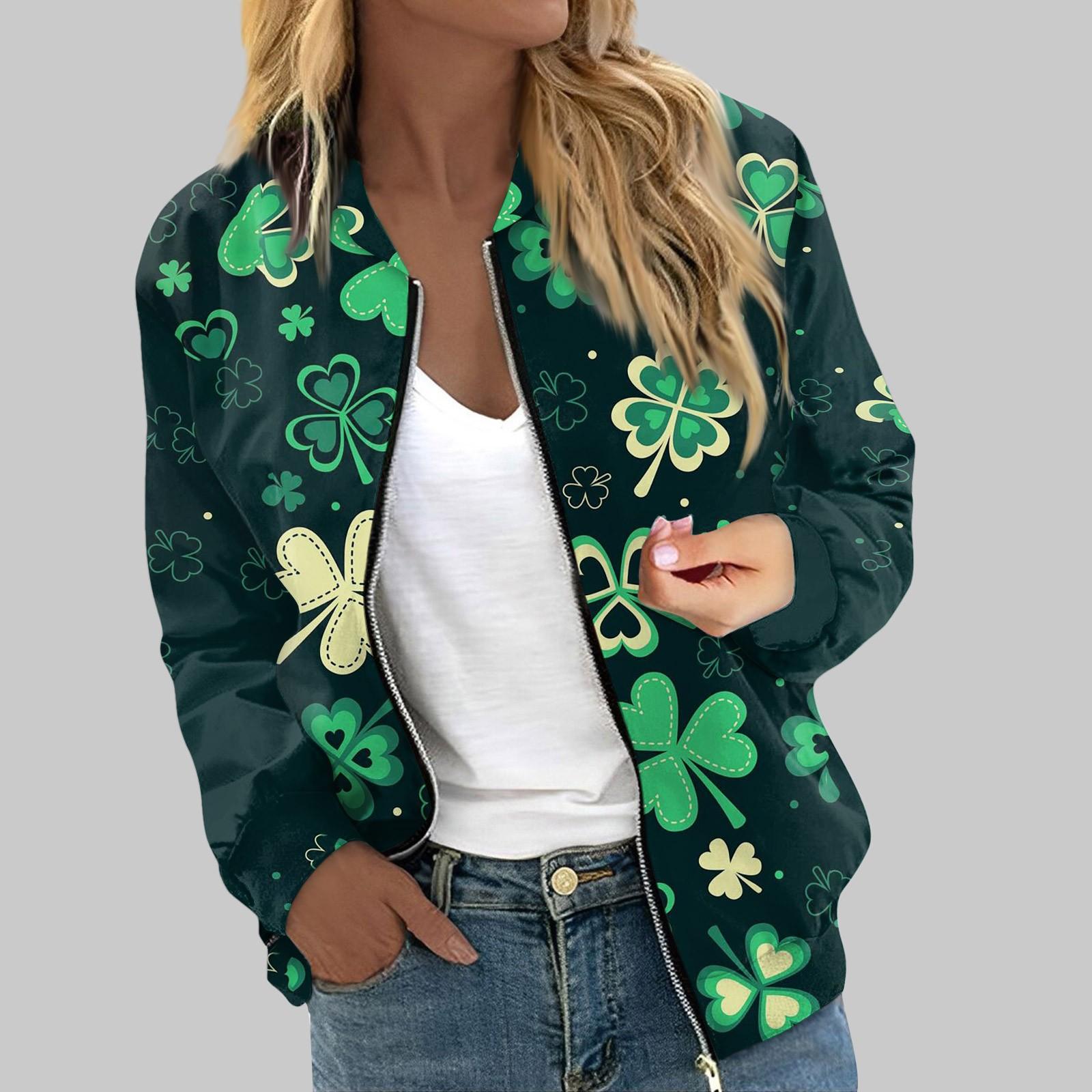 

Женские куртки с длинным рукавом, легкая короткая куртка на молнии с рождественским принтом, повседневная стеганая куртка с карманами L