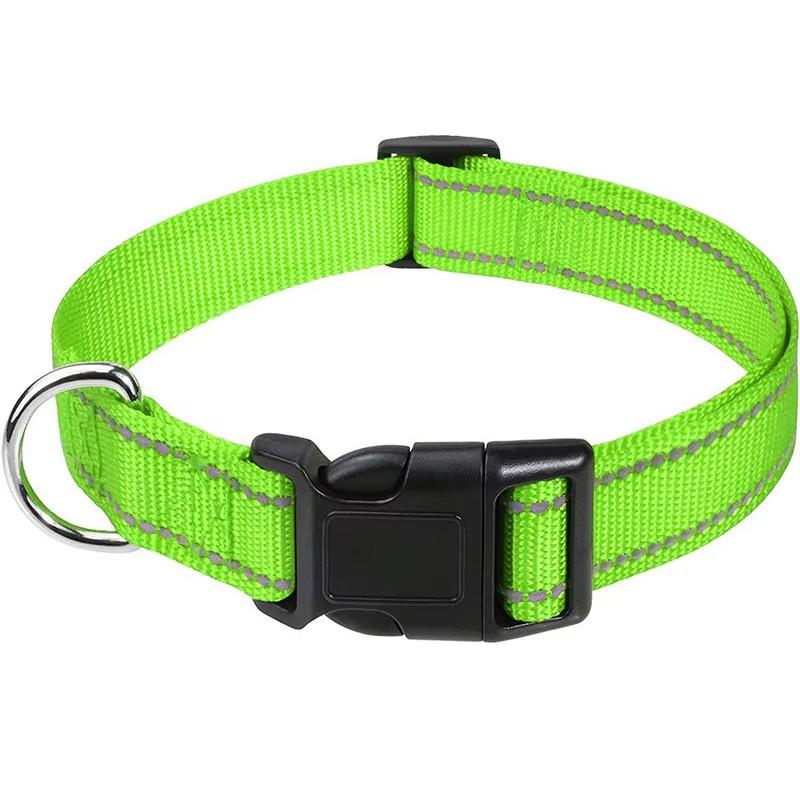 Reflective Dog Collar Adjustable Pet Neck Collar For Small Medium Large Dogs Outdoor Walking Training Anti Lost Safe Pet Supplie