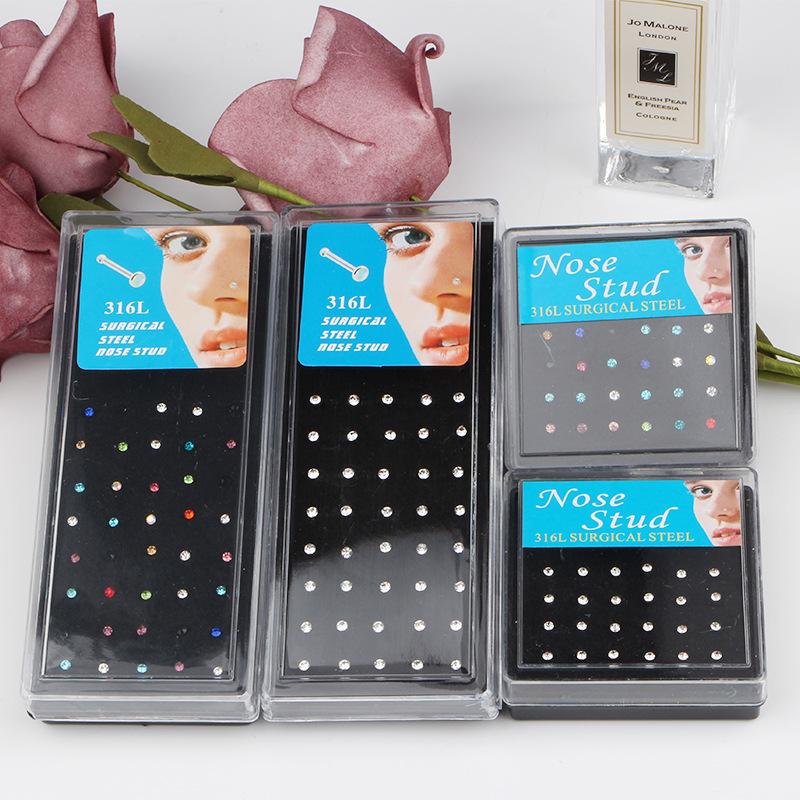 1 Set of stainless steel piercing jewelry nose jewelry kit - mini nose stud body piercing jewelry