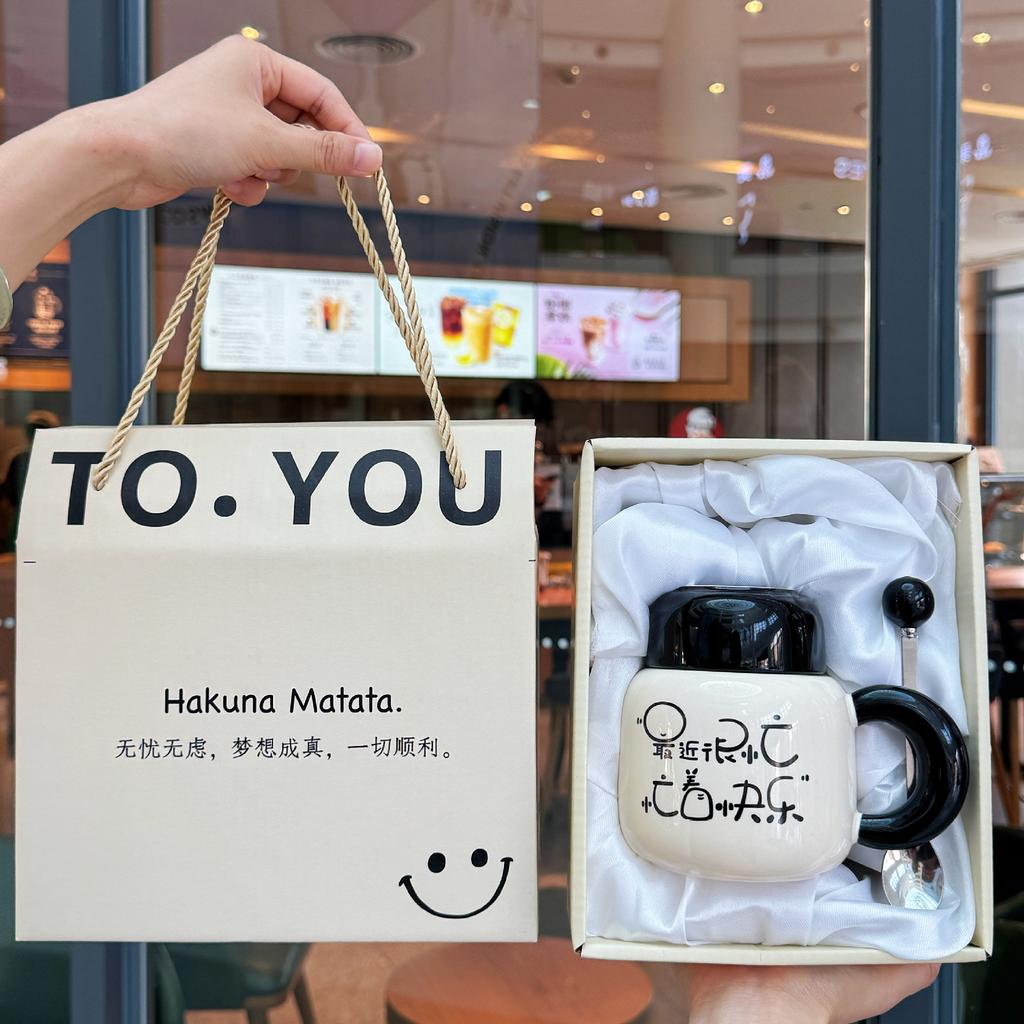 Simple Cup Girls New Mug with Lid High Value Ceramic Drinking Water Coffee Cup Home Office