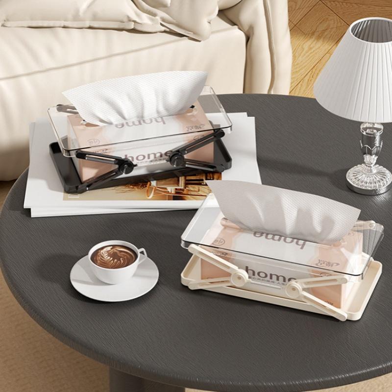 1pc Light Luxury Liftable Tissue Storage Box Creative Liftable Spring Paper Organizer Living Bedroom Dining Household Tissue Box