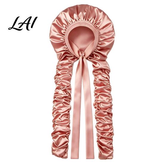 Braided Hair Cap No Heat Curling for Women Adjustable Curls Styling Accessories Satin Bonnet Double Layer Sleeping Medium Long Hair Braids,