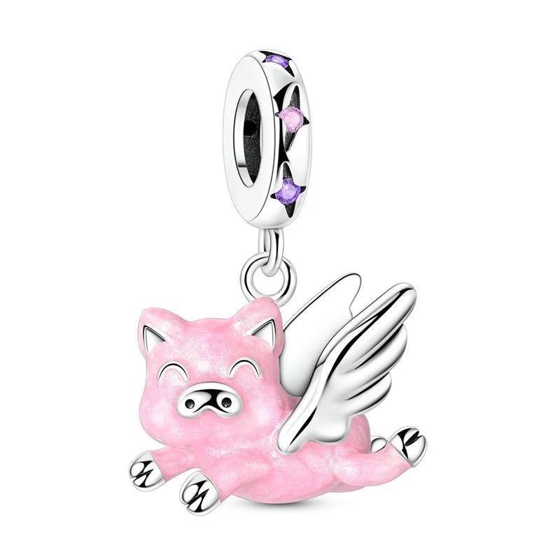 Copper Animal Charms Bear Rabbit Dog Panda Elephant Pig Kapibala Beads Pendants Fit Bracelet Diy Fine Jewelry Gift