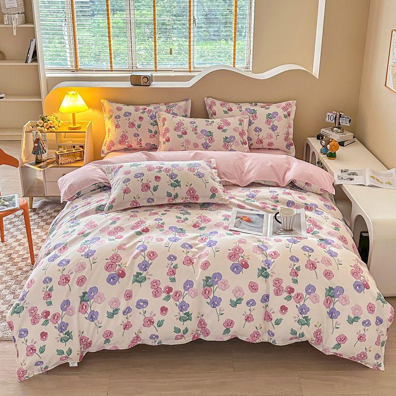 Four-season Universal Four-piece Set, Skin-friendly Cotton Quilt Cover, Bed Sheet, Double Bedding, Dormitory Three-piece Set