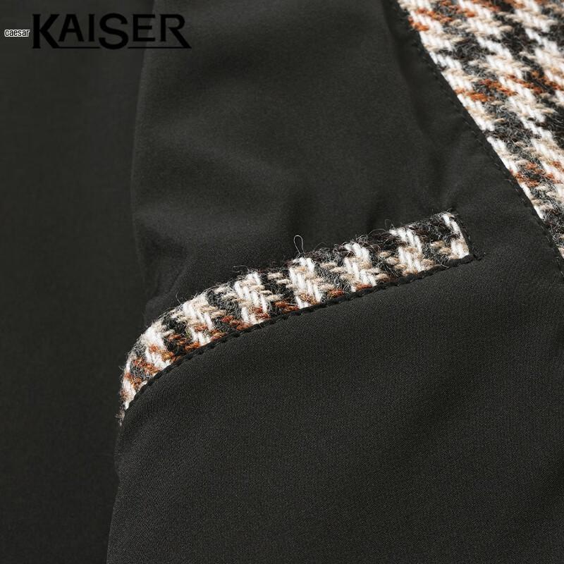 Kaiser Men's Lambskin Stand-Collar Motorcycle Leather Jacket