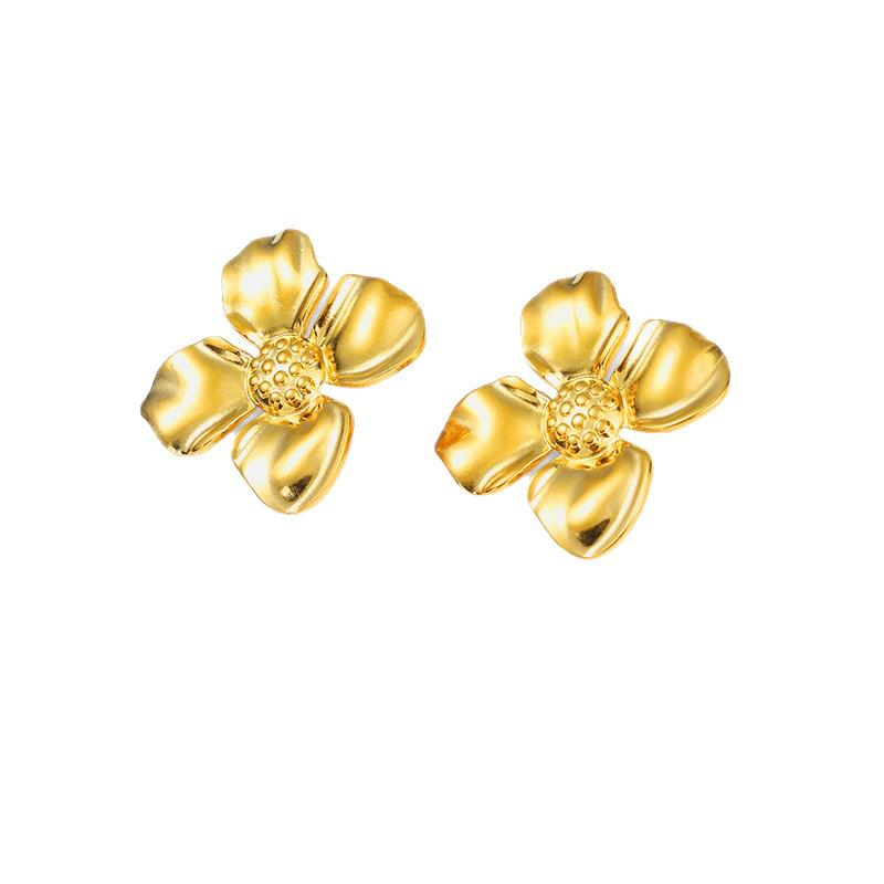 18K Gold-Plated Flower Earrings: Fresh, Sweet, Pastoral Style Studs In Stainless Steel