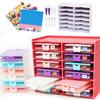 12 Grids Diamond Painting Tray Organizer Rack with Diamond Box Multi-Boat Plates Storage Rack Multifunctional for DIY Craft Arts