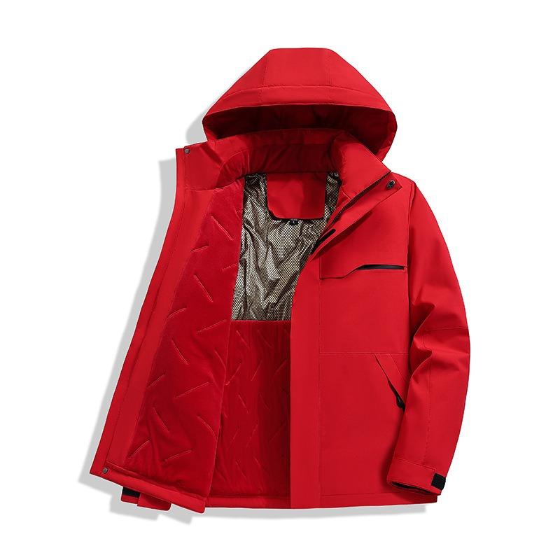 Graphene inner thickened cotton-padded clothes are cold-proof and warm in winter, windproof and waterproof outdoor mountaineering suits, couple coats.