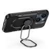 Joyroom Dual Hinge Case for iPhone 14 Plus - Rugged Black Cover with Built-in Stand and Ring Holder