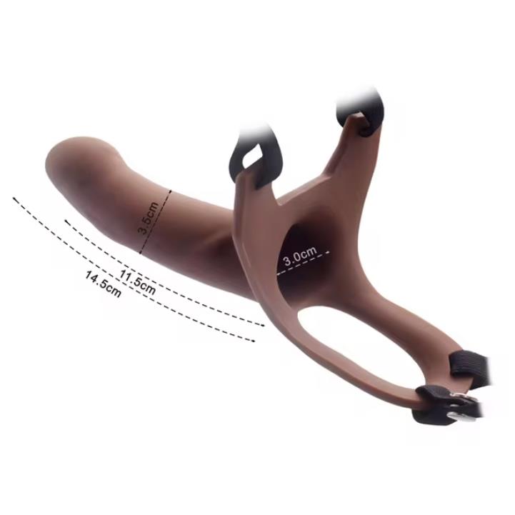 Big Size Silicone Strap On Dildo for Men Realistic Penis Extender Enlarger Male Hollow Strapon Dildo+Bullet Vibrator Sex Product
