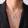 LIKGREAT Stainless Steel Celtic Witches Knot Zircon Round Necklace for Women Men Hot Selling Viking Wiccan Talisman Jewelry Gift