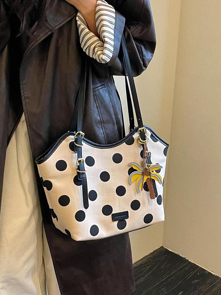 Polka Dot Large Capacity Women's Tote - Stylish Niche Design Shoulder & Underarm Bag