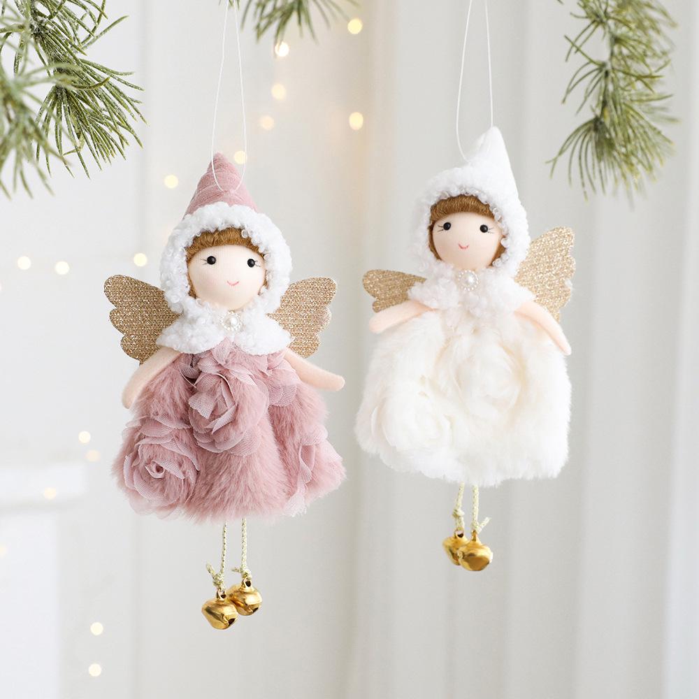 Enfeite de Vestido de Boneca de Anjo: Decoração de Árvore de Natal Bordada para Crianças