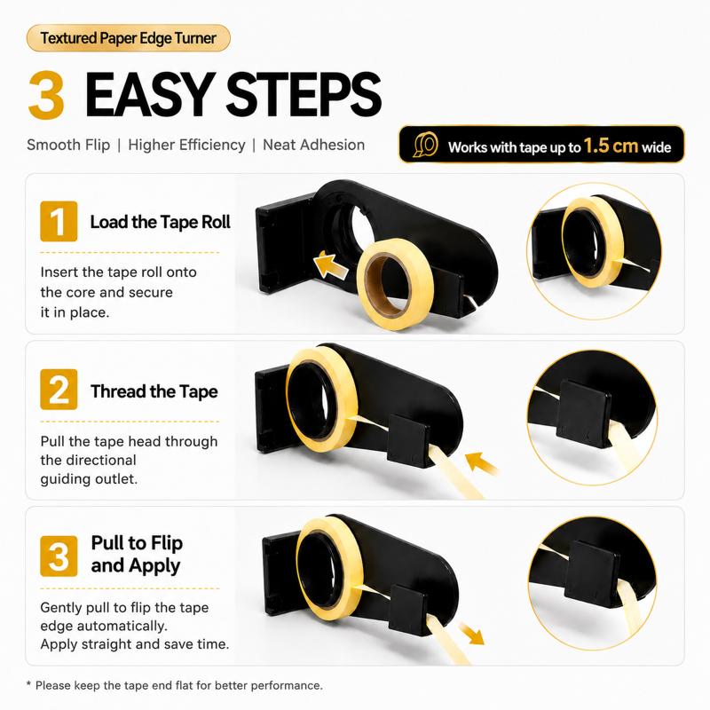 Auto Masking Tape Folding Flanging Tool Quick Dispense Time Saving Portable Tool for Car Modification Paint Projects