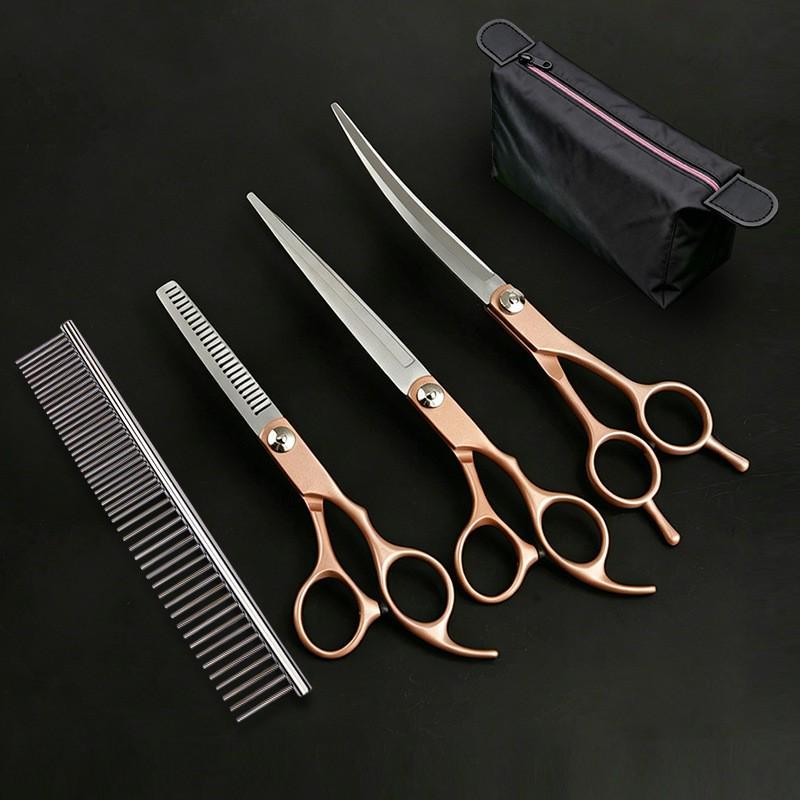 7-inch Curved Pet Grooming Scissors Set for Dogs – Popular Trimming Tools Collection
