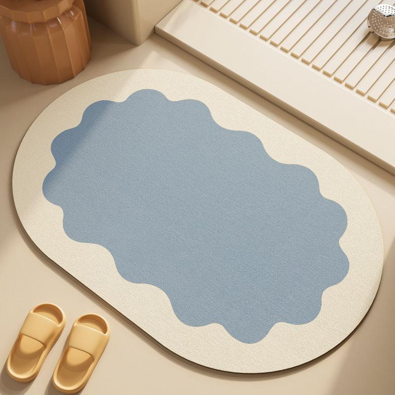 Dopamine cream wind diatom mud bathroom absorbent floor mat toilet door non-slip stepping foot pad quick drying pad