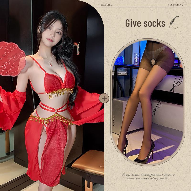 Reines Verlangen Retro Durchsichtiges Dessous-Set: Verführerische Versuchung Nachthemd Morgenmantel