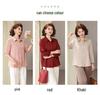 Spring/Summer Elegant Solid Color Casual Loose Top for Middle-Aged & Elderly Women - Breathable, Youthful Style