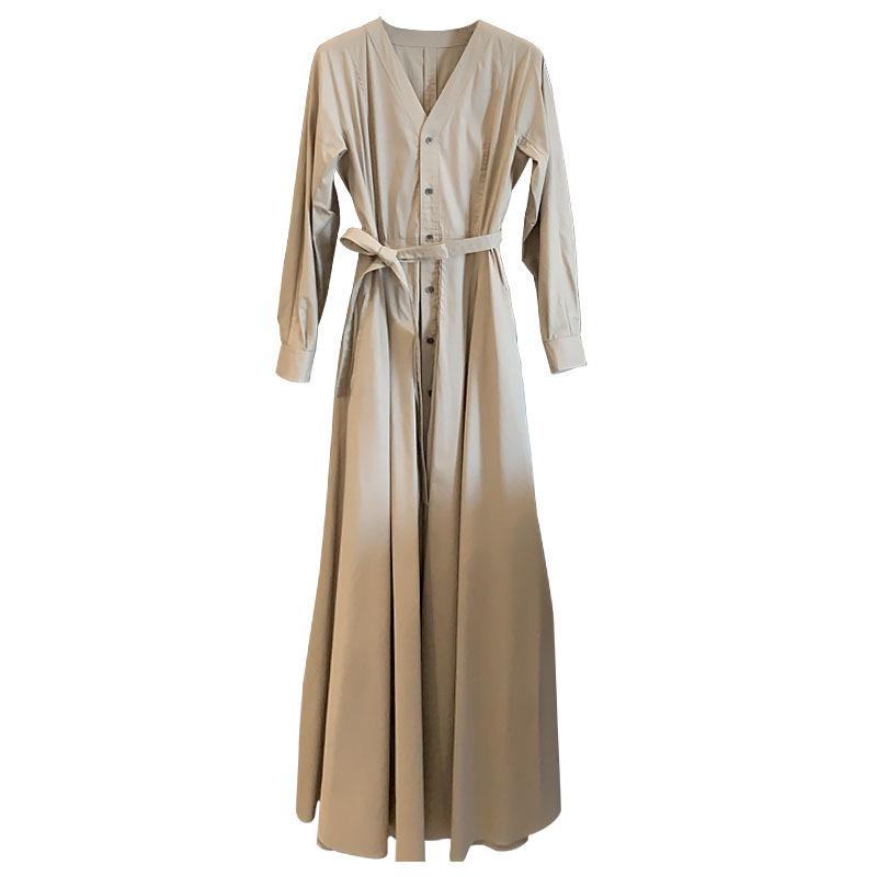 Elegant Retro Long Skirt - Autumn French Tea Break Dress