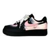 Nike Air Force 1 Slip Resistant Abrasion Resistant Low top Skateboard Shoes Women's Black Pink Silver HQ1180-001(Team74-)