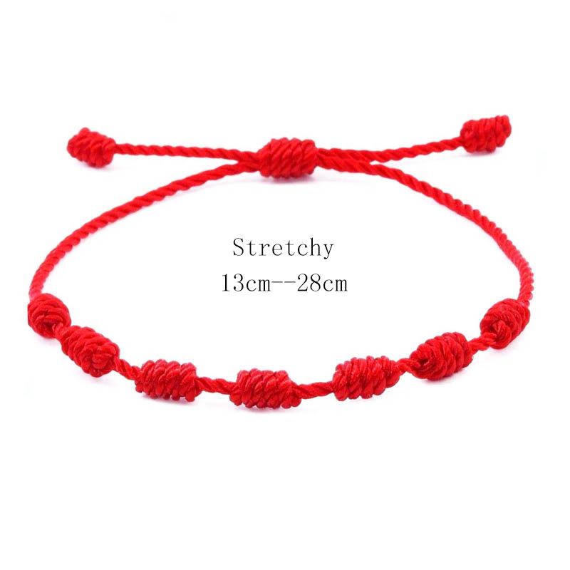 7 Knot Lucky Zodiac Red Bracelet - Hand-Woven, Adjustable