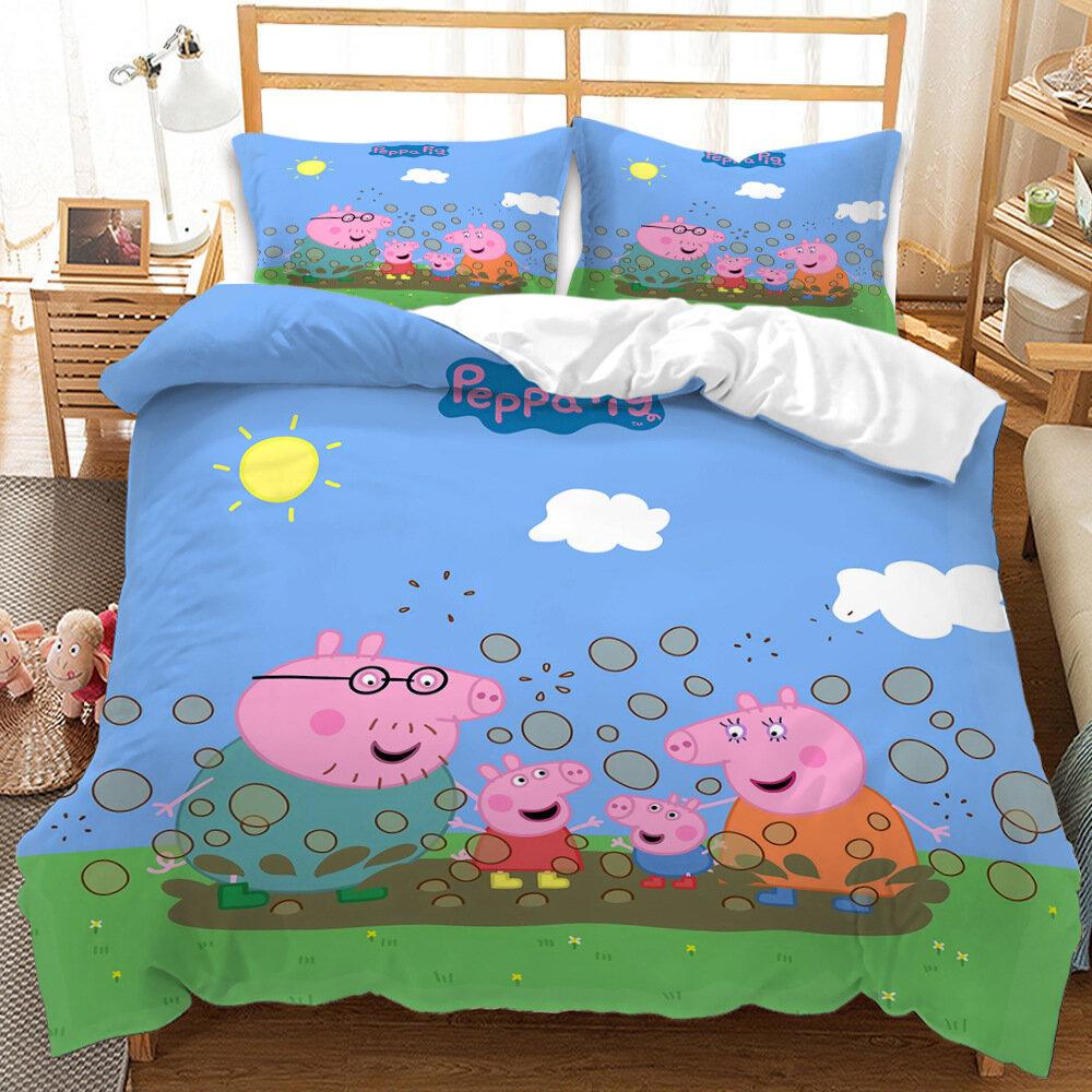 Cute Printed Quilt Cover Pillowcase Three-Piece Set Can Be Made Into Four-Piece 3D Digital Printing