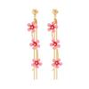 Pastoral Creative Colorful Flower Tassel Earrings, Fashion Minimalist Line Ear Studs For Women