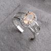 Blue Zircon Open Index Finger Ring: Simple European & American Style for Women