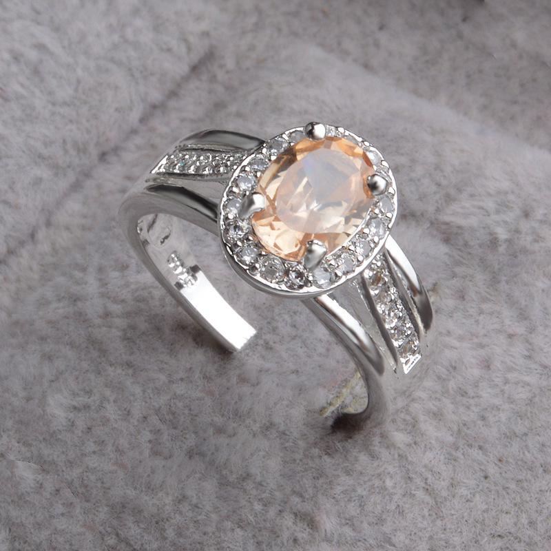 Blue Zircon Open Index Finger Ring: Simple European & American Style for Women