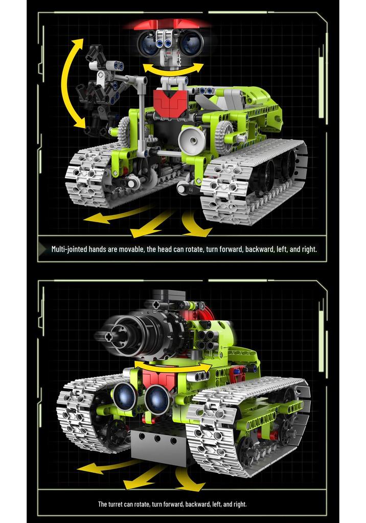 Programmable 5-in-1 Remote Control Moon Robot for Science Education, Compatible Building Blocks