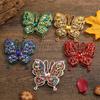 Vintage Exquisite Women's Men's Fashion Simple Hollow Out Butterfly Brooch Creative Colorful Palace Baroque Style Butterfly Pins