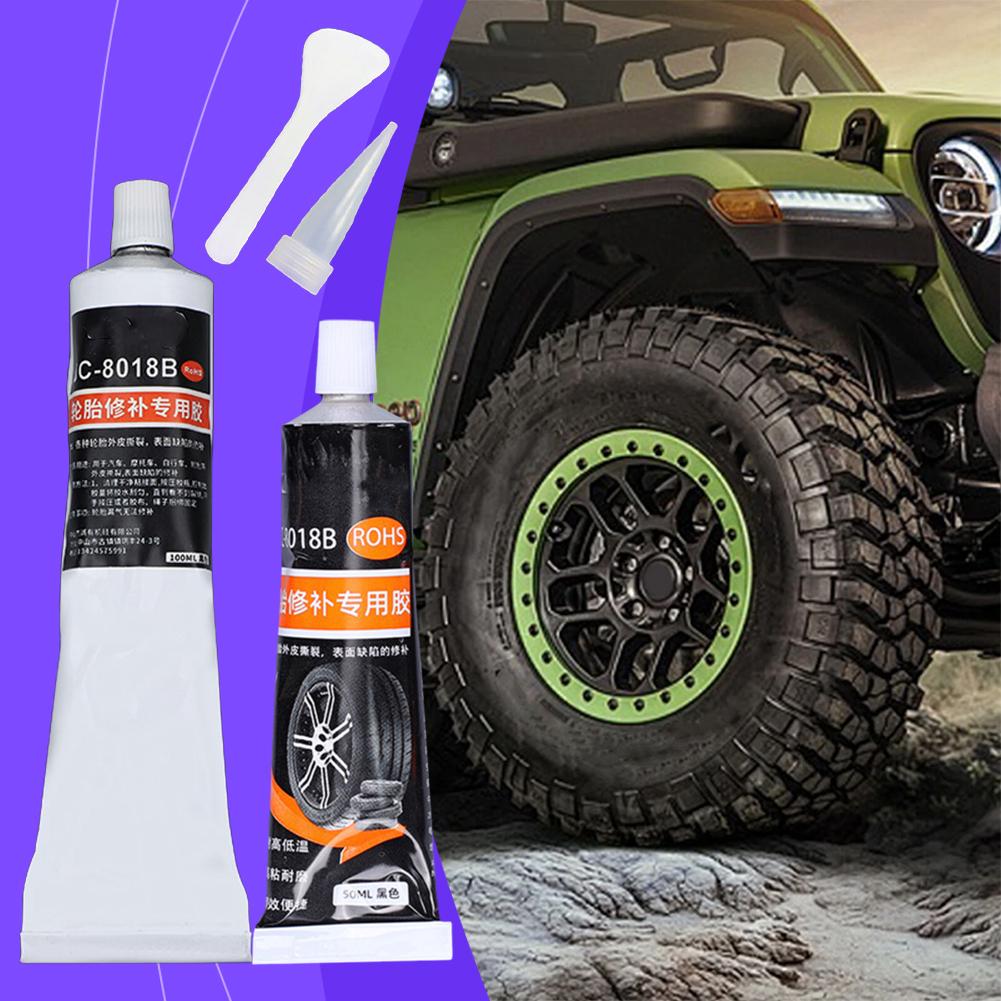 100/50ML Waterproof High Temperature Resistant Tyre Repair Liquid Black Strong Rubber Glues Adhesive Glue Car Repairs Tools