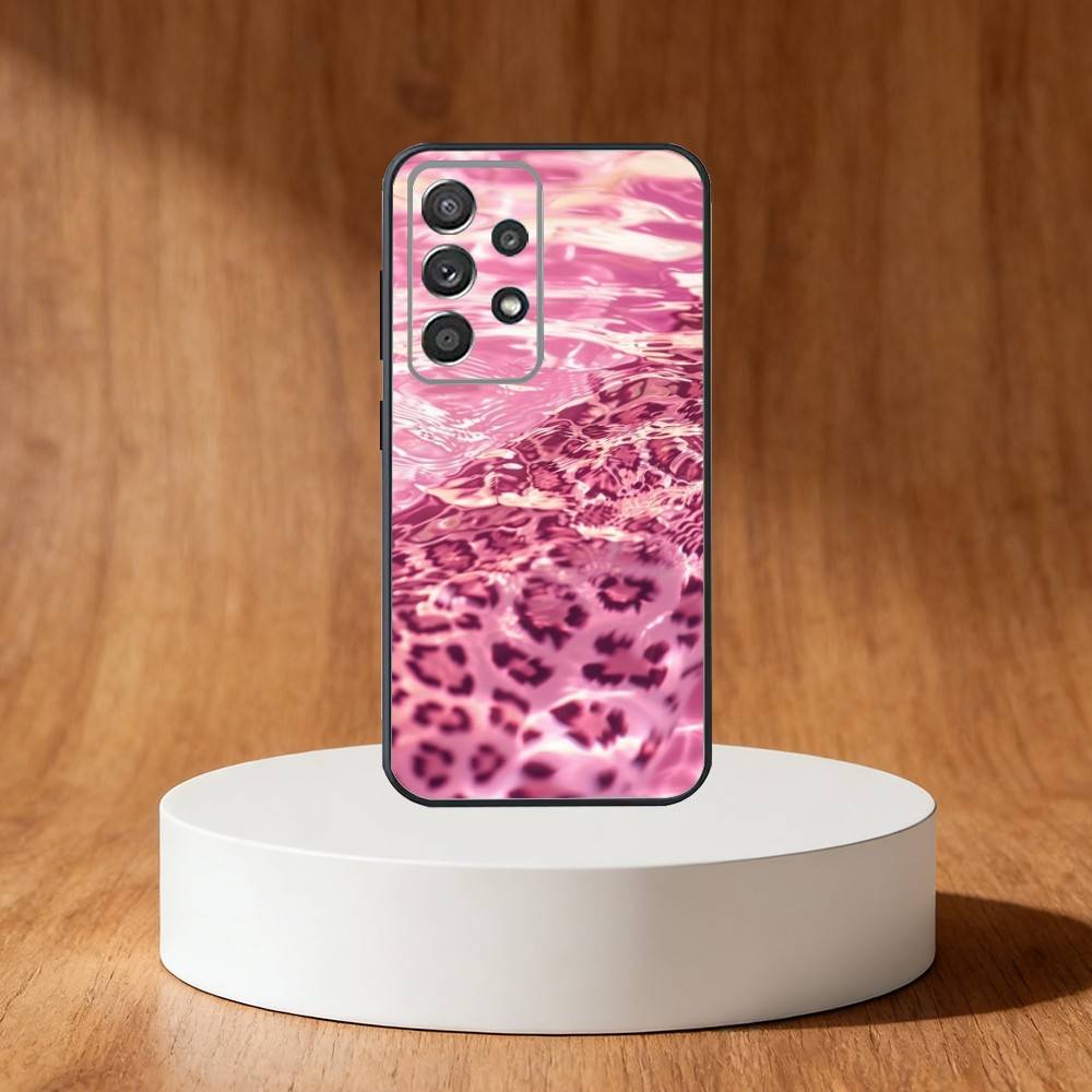 

Fashion Pink Leopard Print Phone Case For Samsung S25,S24,S21,S22,S23,S30,Ultra,S20,Plus,Fe,Note,10,9,5G Black Cover Samsung S24