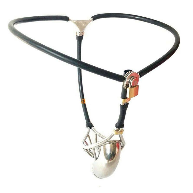 Sex Toys Male Half Hollow Penis Cock Cage Invisible Chastity Belt Stainless Steel Underwear with Anall Plug Stopper Lockable Men