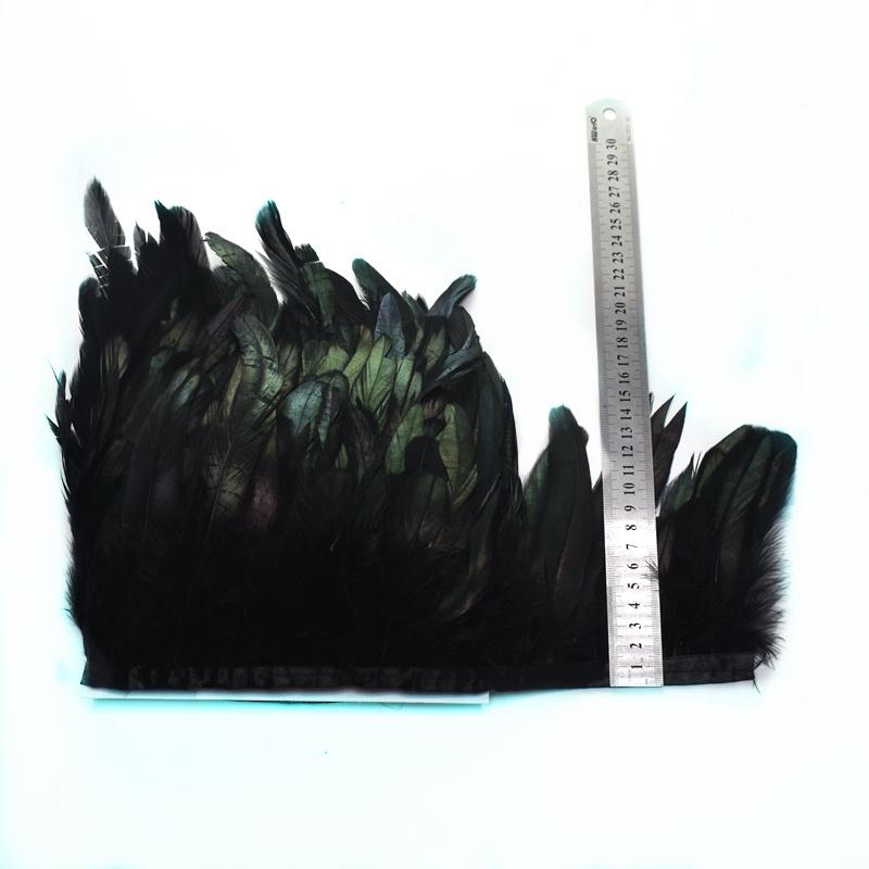 1Meter Natural Rooster Tail Feather Trims for Clothes Plumas 13-18cm Party Feathers for Crafts DIY Sewing Home Decoration Plume