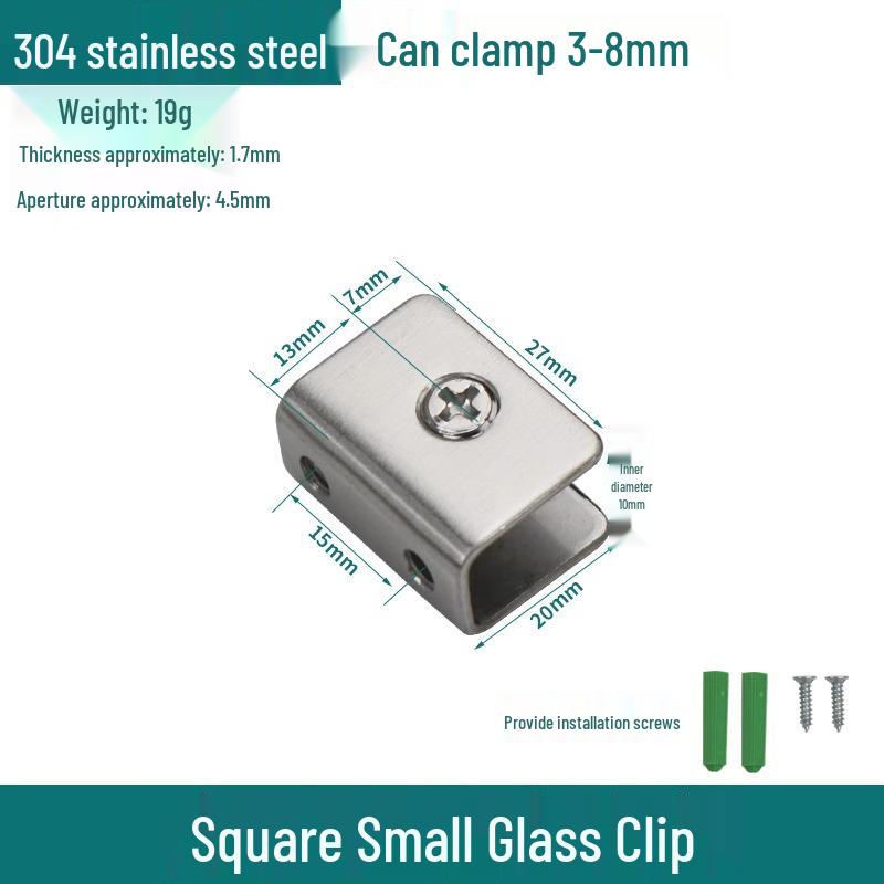 304 Stainless Steel Semicircular Glass Shelf Holder Clip