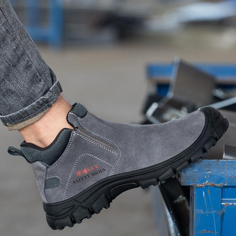 Mens Safety Shoes With Steel Toe Waterproof Boots Puncture Proof Anti-smash Men Outdoor Construction Anti-corrosion Work Shoes