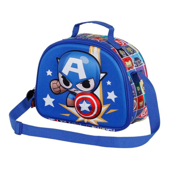 Sac Repas 3D - Captain America Punch - Bleu - Taille Unique
