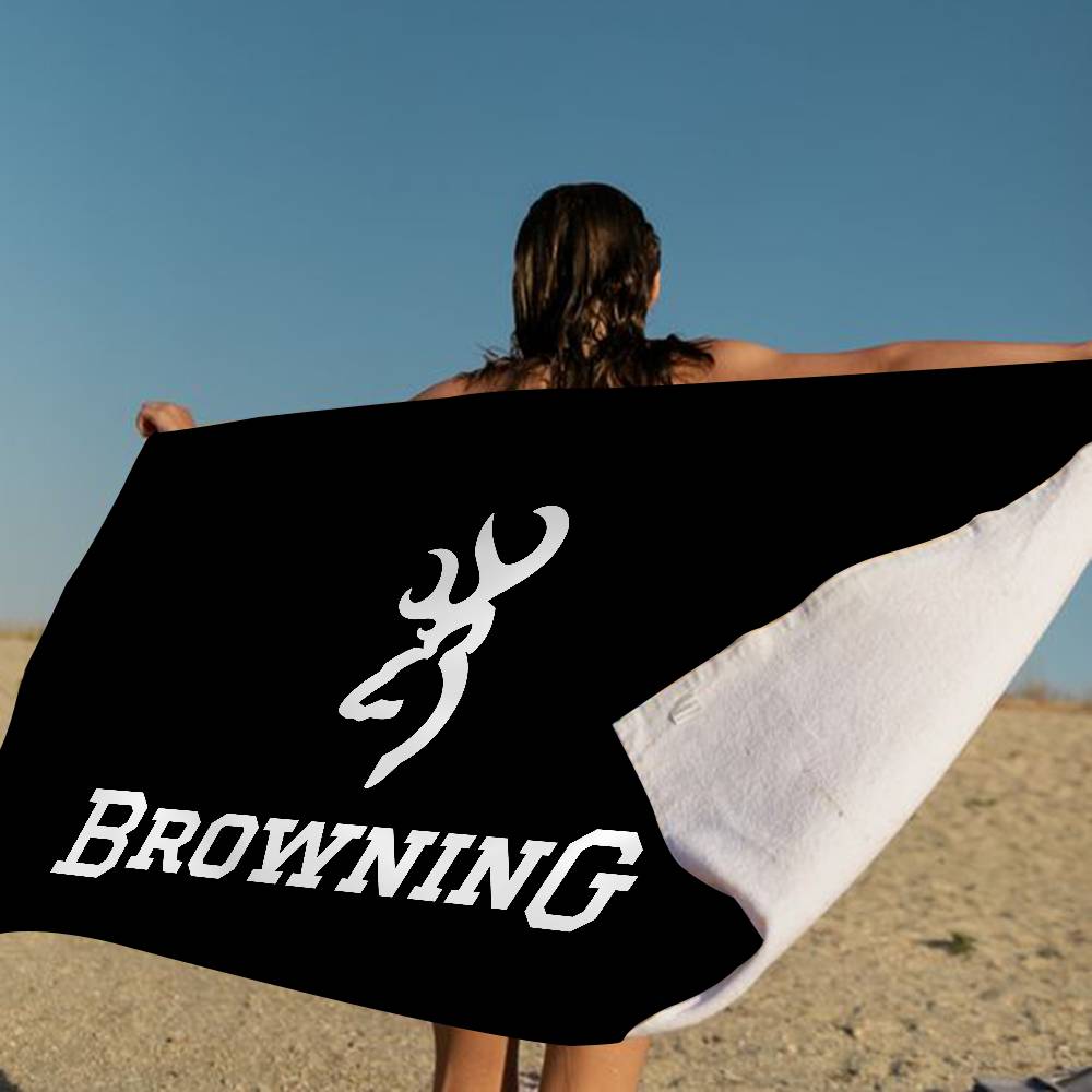 B-Browning Logo Mikrofaserdecke Schnell trocknende Strandtücher Übergröße Druck Super saugfähige Poolhandtuchdecke