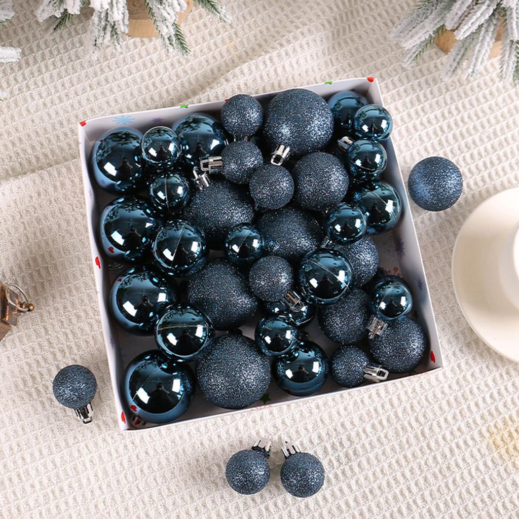 1 Box 3/4/5cm Christmas Ball Set Square Box Packed Colorful Balls Shopping Mall Christmas Tree Decorative Ornament Decor